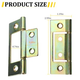 N 6656 Bi-fold Door Hinge, 3 x 1 Inch Non-Mortise Brass Plated Bifold Door Hinges (2 Pack)