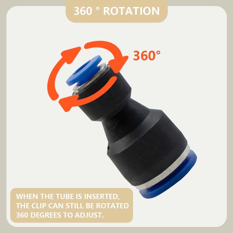 Bwintech 12 Pcs 6mm to 10mm Pneumatic Straight Reducing Push
