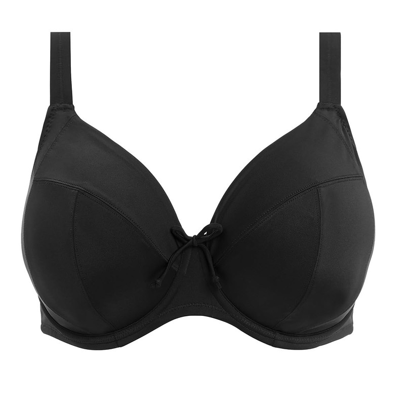 Elomi Plus Size Plain Sailing Plunge Bikini Top 38H, Black