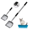 Acalu Cat Litter Scoop,Metal Long Handle Kitty Litter Coop Scooper,Heavy