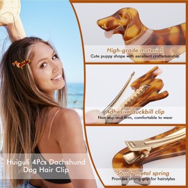 Ceeyoll Dackel Haarklammer,Tier Haarspangen,Große Haarspange für Hunde,Mädchen Hundeliebhaber Geschenke Rutschfeste Haarklammern,Mädchen Mode Haarspangen,Geeignet für viele verschiedene Kleidungsstile