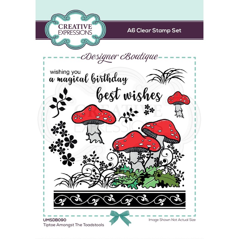 Creative Expressions Designer Boutique-Woodland Walk Collection-Tiptoe Amongst The Toadstools-Clear Stamp,