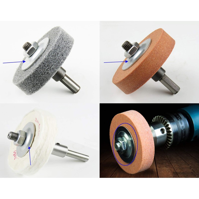 Bench Grinder Arbor Washer/Flange for Grinding/Wire Wheel, Pack of 4