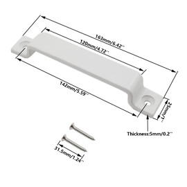 TTZEZE 2 PCS Barn Door Handle, Heavy Duty Sliding Door Carbon Steel Handle Pull, 6 Inch Gate Handle Set Door Pull, Pull Handle for Gate Cabinet Closet Drawer Garage Shed with Mounting Screws (White)