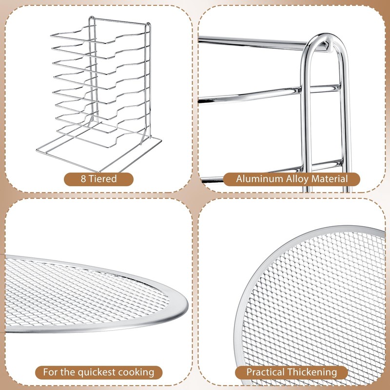 Zhehao Pizza Rack 8 Tiered Stand 16.7'' H x 12''