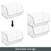 mDesign Plastic Open Front Food Storage Bin for Kitchen Cabinet,