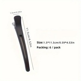 Pack of 6 Section Clips, Hairdresser Clips, Hair Clips, Women's Hair Clips, Curler Clips, No-Trace Section Clips, Professional Salon Hair Clips