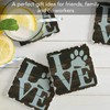 Thirstystone Love Pets 4 Pack Absorbent Stone Coasters with Protective