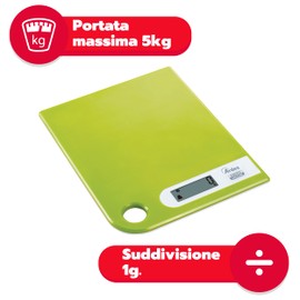 ARDES - AR1PA1/V Superdünne grüne digitale Küchenwaage, platzsparend, leicht aufhängbar, elektronische Lebensmittelwaage, LCD-Display, Rot, Grün