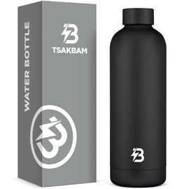 Insulated Water Bottle with Lid, 25 oz Reusable Leak-Proof Metal Stainless Steel Water Bottles for Travel, Sports, Gym, Outdoor (Black)