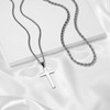 Fcebsty Silver Cross Necklace for Women Men White Gold Plated