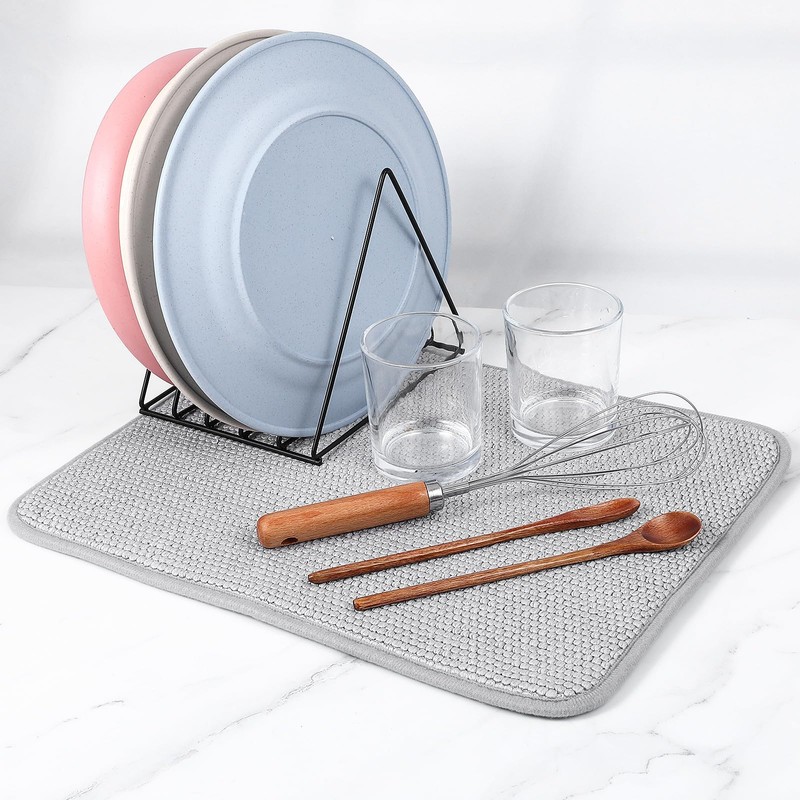 Giantree Small Microfiber Dish Drying Mat, Absorbent Dish Drainer Mats