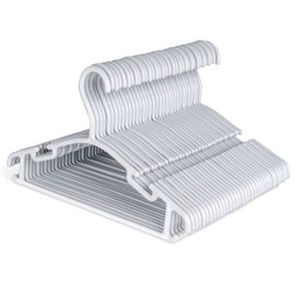 ilauke Children's Clothes Hangers Set, Baby Clothes Hangers Made of Plastic, Storage Wardrobe Clothes Hangers 27 cm for Toddlers and Babies, Grey, Pack of 36