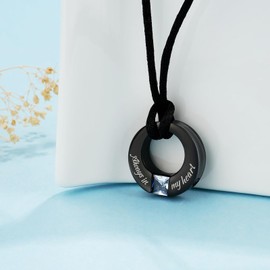 YOUFENG April Birthstones Urn Necklaces for Ashes Round Cremation Pendant Urns for Human Ashes Memorial Keepsake Locket Jewelry 04