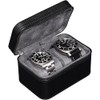ROTHWELL 2 Watch Travel Case for Men | Compact PU