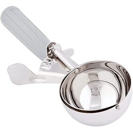 Cuchara de helado de 4 onzas con liberación de gatillo, cucharadas de galletas de acero inoxidable para control de porciones, cucharada de masa de galletas, masa de magdalenas; cucharadas de media