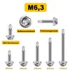 Pack of 25 Self-Tapping Screws 6.3 x 50 mm, Hexagonal