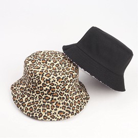Camelliass Women Leopard Print Bucket Hat Summer Reversible Sun Hat Beach Fisherman Hats for Women Men (Khaki)
