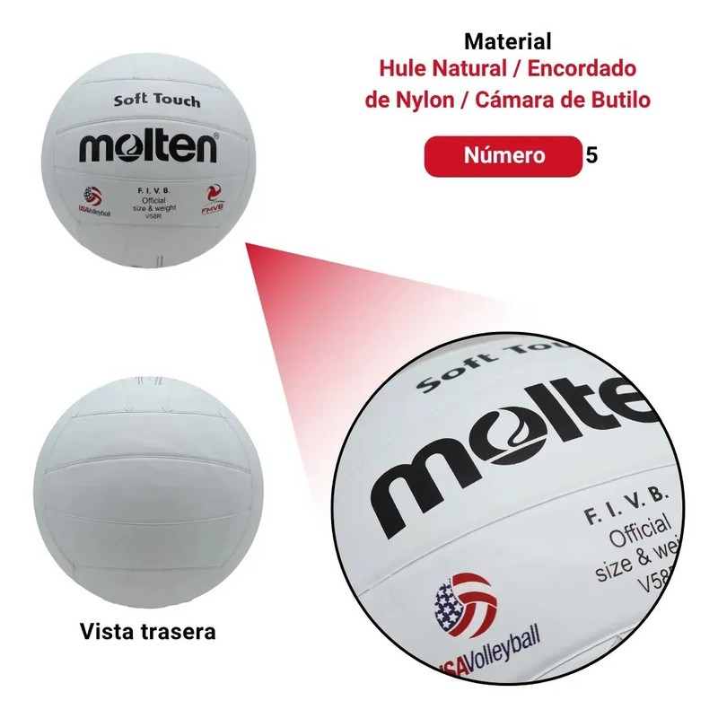 Balón Voleibol Molten V58r Hule Natural