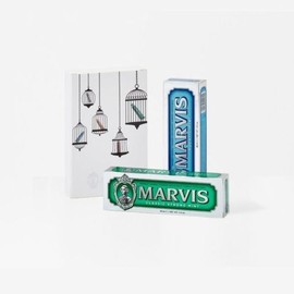 Galleria Marvis Korea Marvis Toothpaste 2-Piece Gift Set (Classic + Aqua) / 갤러리아 마비스 코리아 마비스 치약 2종 선물 세트 (클래식+아쿠아)