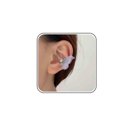 Ximdble Vintage Chiffon Butterfly Ear Cuff Earrings Crystal Butterfly Cuff Earrings Mesh Wing Ear Climber Earrings Butterfly Ear Cartilage Cuff Earrings for Women
