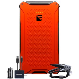 Dark Energy Poseidon Pro Indestructible Portable Charger | USB-A and USB-C Connectors, Ultra-Durable Armorflex, Long Lasting Battery, 10,200 mAh | with Signature Series Plugs, Hi-Vis Orange