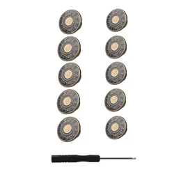 YFFSFDC Button Jeans Denim Replacement Remake 0.7 inch (17 mm) Set of 10 Jeans Repair Screw Type Easy Installation DIY Handicraft/Household/Sewing with Dedicated Screwdriver Included (Copper)