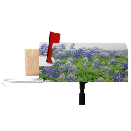 Numland Bluebonnets Magnetic Anti-UV 100% Polyester Standard Size 21x18 in Oxford Garden,Postbox Letterbox Cover