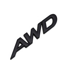 1x Metal AWD Letter Logo Emblem Badge Fits for Auto Car Trunk Large All Wheel Drive Decals (Matte Black)