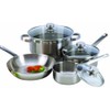 ExcelSteel 503 7Piece 18/10 Stainless Steel Cookware with Encapsulated Base,