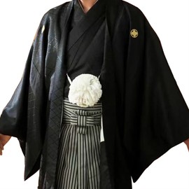 TOuWA Haori String for Men, Men's, Brahma Style, Round Set, White, Formal Dress, For Hakama with Crest, Kimono Accessories, Dressing Accessories, Year-Round Gift, 2-Piece Set (Haori String Gift Box),
