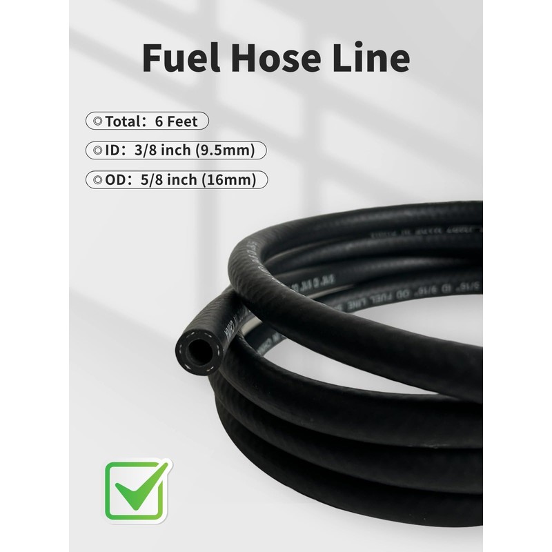 Fuel Line Hose 3/8 inch Gas Line Hose Rubber NBR