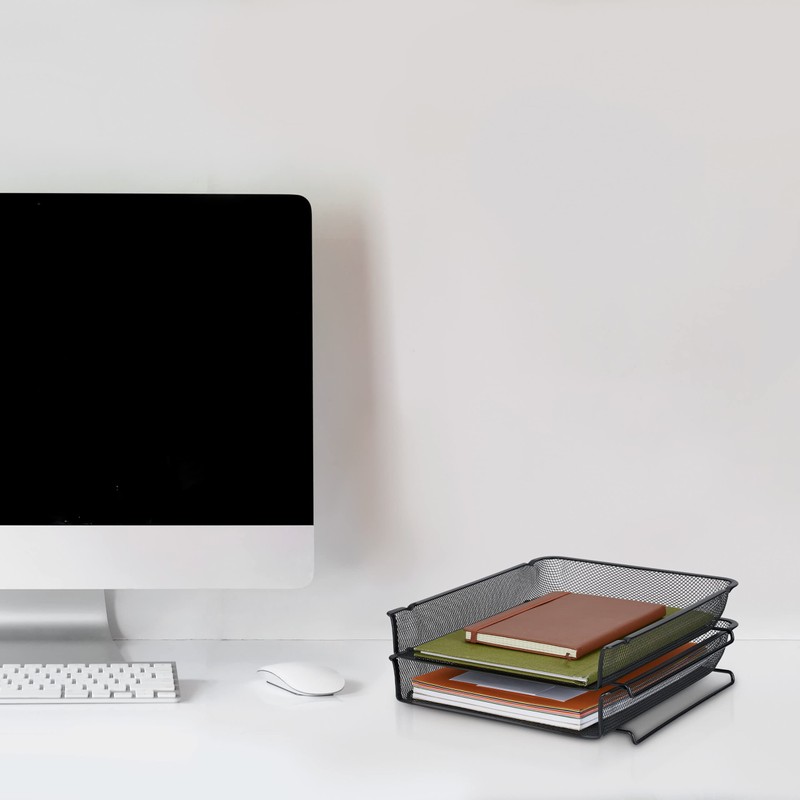 Relaxdays Document Tray, Stackable A4 Tray, Vertical, H x D: