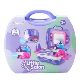 PETERKIN | Little Salon Carry Case Toy | 19 piece, brightly coloured, plastic beauty salon set in a sturdy 24 cm carry case | Roleplay Toys | Ages 3+