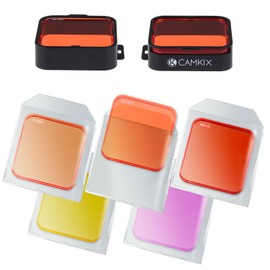 CamKix Diving Lens Filter Kit compatible with GoPro HERO 4 Black, Silver HERO+ HERO+, HERO and 3+ - fits Standard Waterproof Housing - Enhances Colors for Various Underwater Video and Photography Conditions - Includes 5 Filters for Vivid Colors, Improved