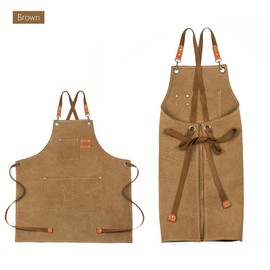 MAIGO Kids Aprons - Waterproof Cotton Canvas Kids Apron with Pockets, Kids Aprons for Cooking, Kids Art Apron for Boys Girls, Chef Apron for Kids age 8 9 10 11 12, Apron for Kitchen Baking Painting