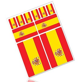 Biomar Labs® 10 x Vinyl Stickers Set Decals Spain España National Spanish Flag Car Motorcycle Helmet D 20