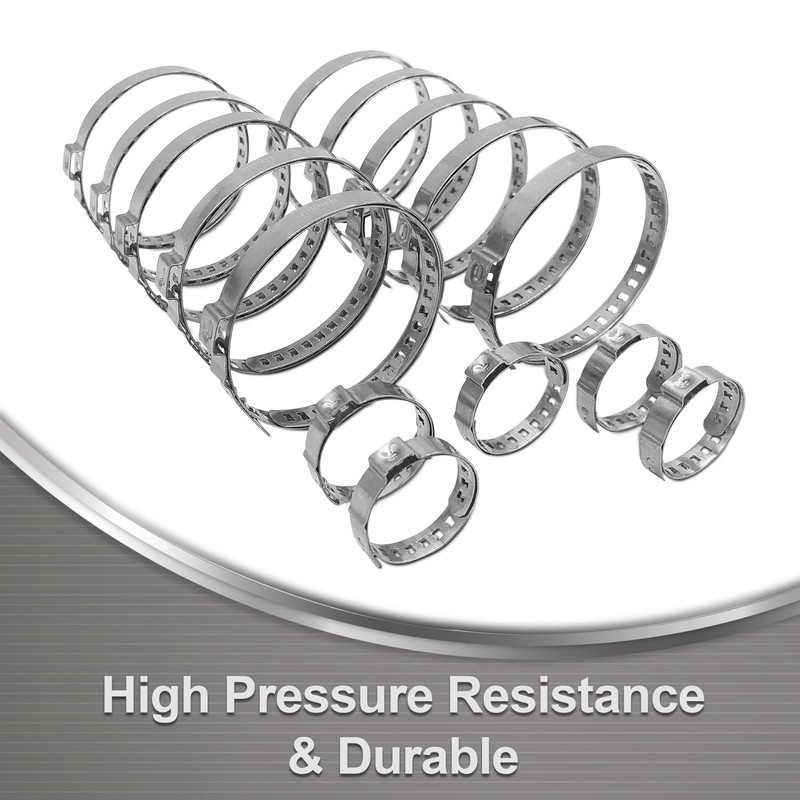 Universal Stainless Steel Bellow Clamps Set of 15 Cable Ties