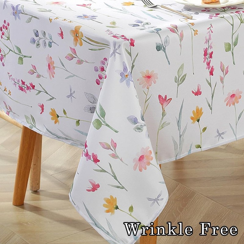 Spring Summer Outdoor Tablecloths With Umbrella Hole,Zipper Rectangle 60x102 Inch,