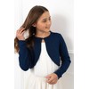 Bolerose Niñas Largo Manga Brillo Chaqueta Torera Chaquetilla (Azul Medianoche,