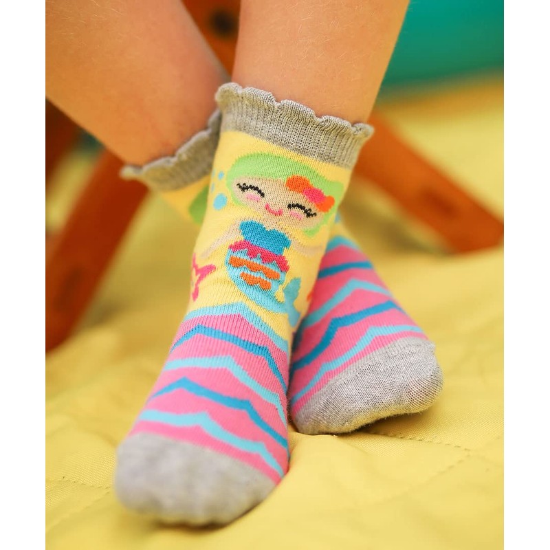 Jefferies Socks Calcetines de sirena para niña, paquete de 6,