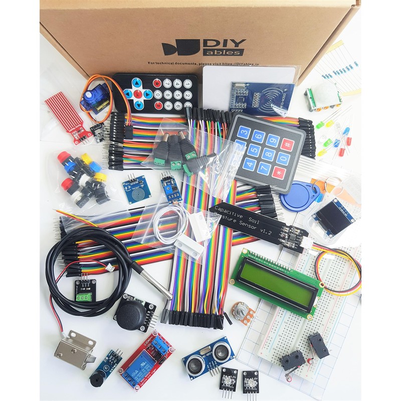 DIYables 69-Piece Sensor Kit for Arduino, ESP32, ESP8266, Raspberry Pi