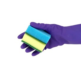 D.RECT Set of 10 Kitchen Sponge, Pot Sponge, Double-Sided Cleaning Sponge, 75 x 50 x 28 mm, Multi-Purpose Cleaning Sponge, MIDI, Multicoloured