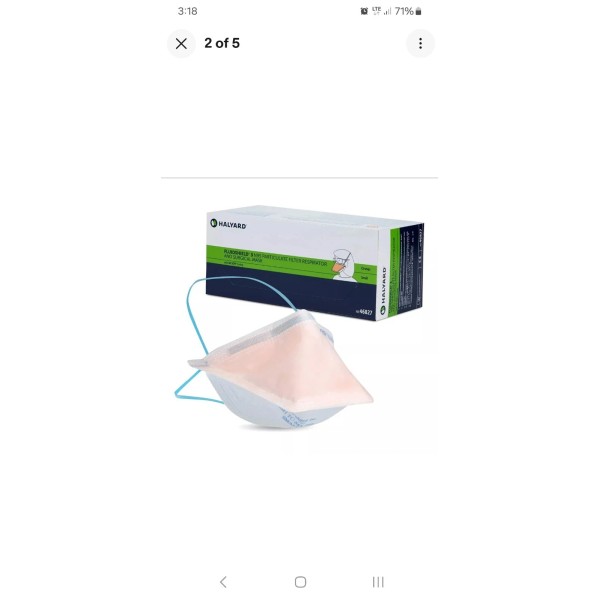 HALYARD 76827 FLUIDSHIELD 3 Surgical N95 Respirator Mask Small Orange