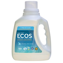 ECOS Hypoallergenic Laundry Detergent, Free & Clear, 100 loads, 100oz, Bottle by Earth Friendly Products