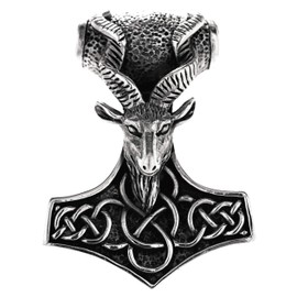 Kiss of Leather Thor's Hammer Pendant 925 Sterling Silver No. 346, Sterling Silver, No Gemstone