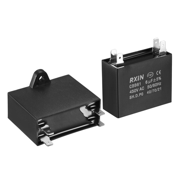 YOKIVE 2 Pcs CBB61 Run Capacitor, 450V AC 6uF 50/60Hz