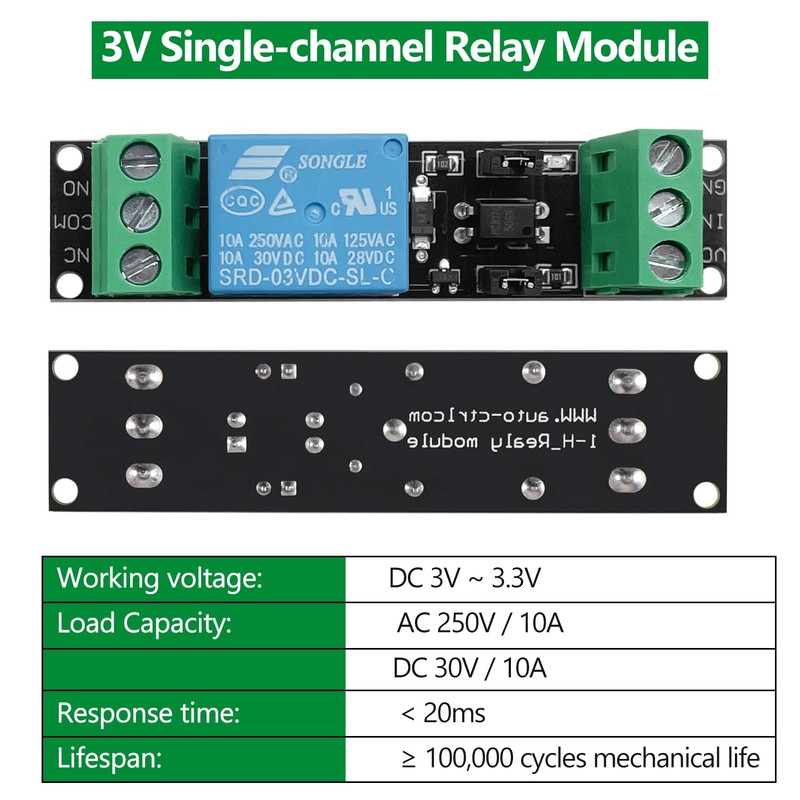 Hoembpn 5 Pcs 3V Relay Module Power Switching Board 1