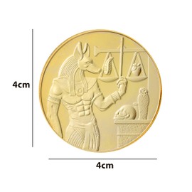 Ancient Egypt Coin Anubis the Protector Egyptian Gold Colour Collectable & Commemorative Art Crafts Decoration for Souvenir Gift Collectors