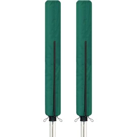Pack of 2 Rotary Washing Line Cover Waterproof Fabric with Zip 165x15cm Durable Rotary Outdoor Clothes Dryer Cover - Protective Weather Resistant Small Parasol Cover for Garden Dryer and Airer (Green)